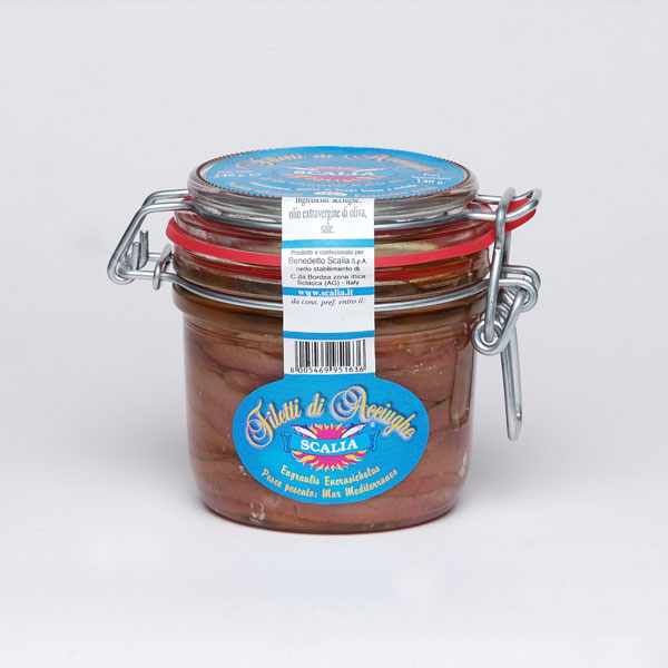 Acciughe Olio E.V. 240 gr beugel  Scalia