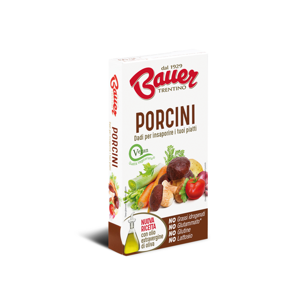 Dado per Brodo Porcini Funghi evo 60 gr. Bauer