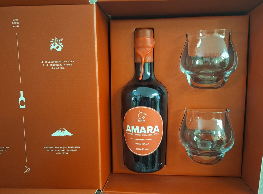 Amara  0,5 L. + bicchiere   ROSSA SICILY
