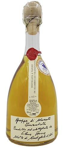 Grappa Moscato Barrique donker  0,7 lt Vieux Mouli
