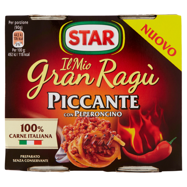 Gran Ragú Piccante     x 2    180 gr      STAR