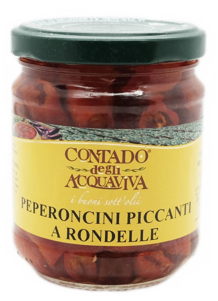 Peperoncino piccanti a rondelle  212ml    Contado