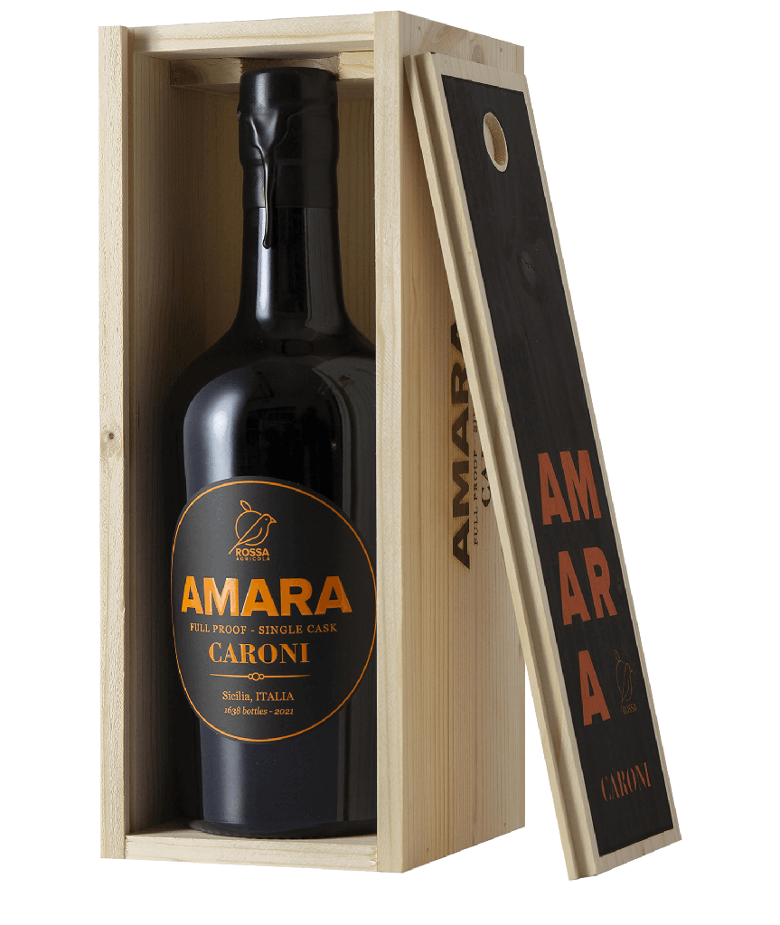 Amara Caroni  0,5 L  kistje single cask  Rossa