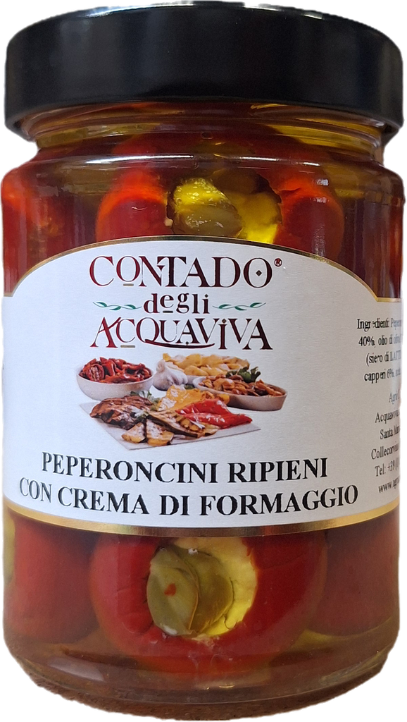 Peperoncini Ripieni c/formaggio 310 ml Contado