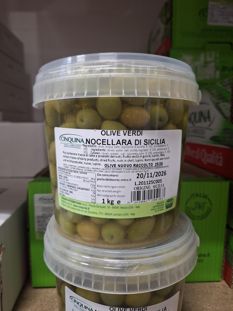 Pot Olive Secchio Verdi Nocellara di sicilia  1 Kg 