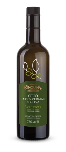 [05318] Olio ev " 3 Cultivar "   0,75 L.    Cinquina