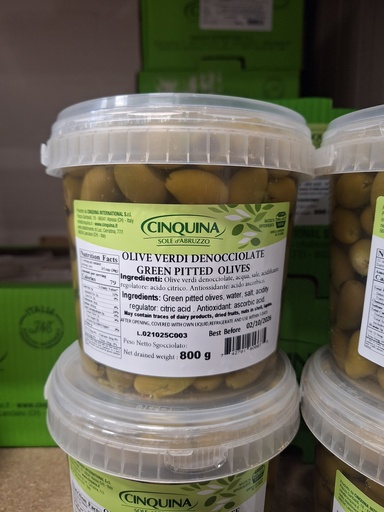 [05111] Pot Olive Secchio Verdi Denocciolate  800 gr. 